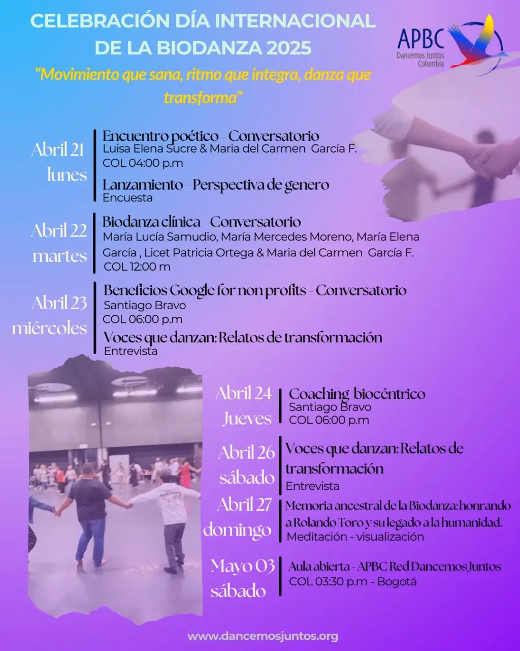 Celebración Día Internacional de la Biodanza 2025 - Programación