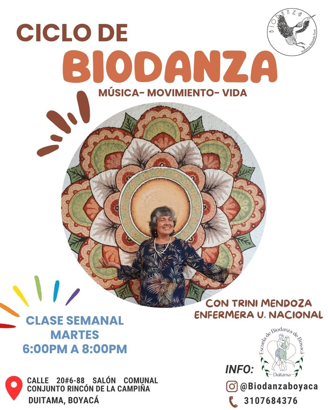 Grupo semanal de Biodanza con Trini en Duitama, Boyacá todos los martes. (Nuevo ciclo)
