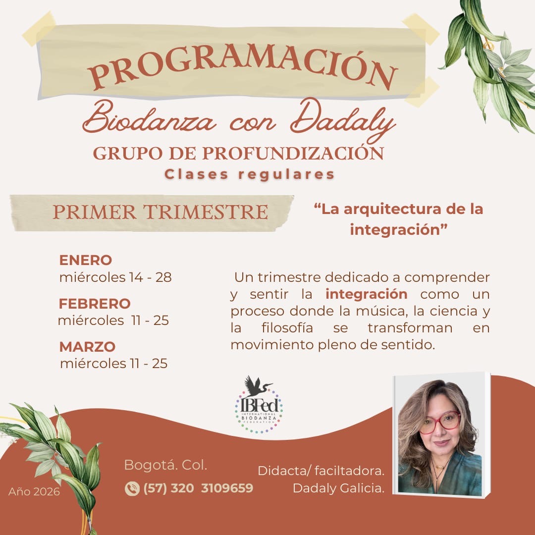 Grupo regular de Biodanza en Bogotá, con Dadaly Galicia.