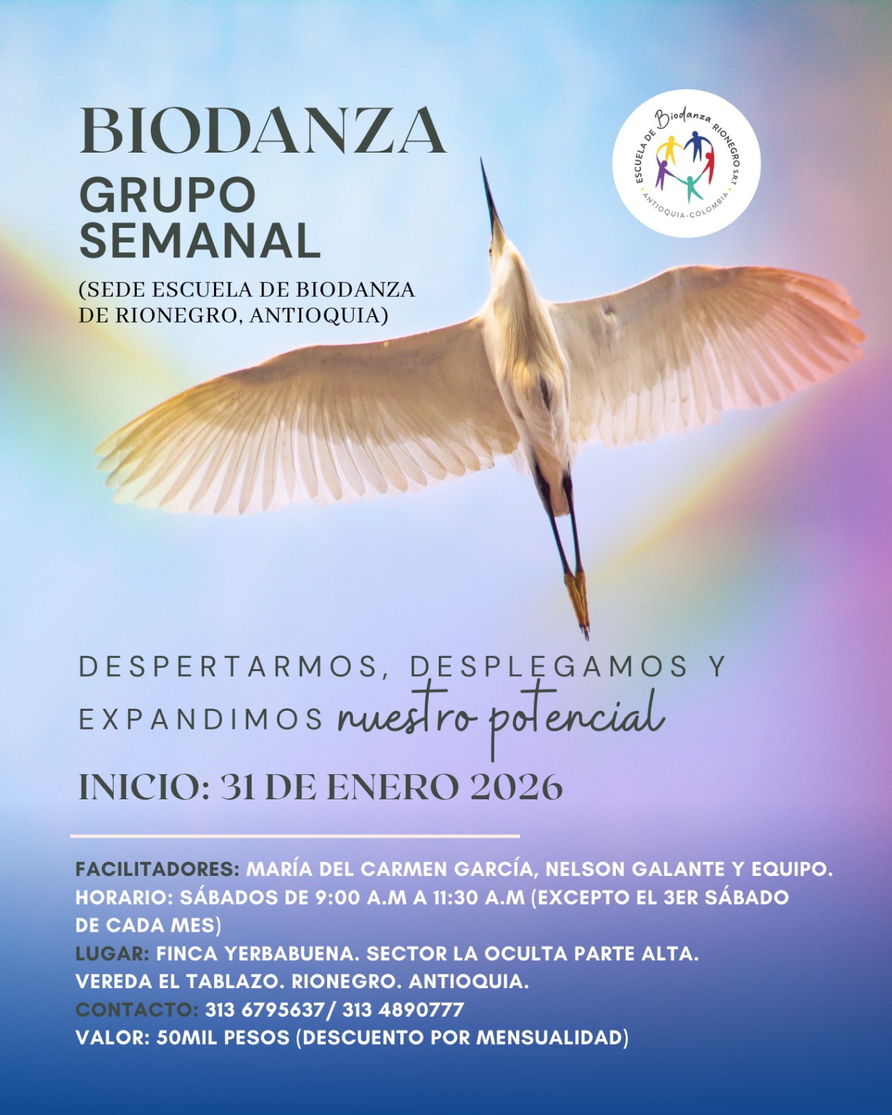 Grupo de Biodanza los sábados en Rionegro, Antioquia.