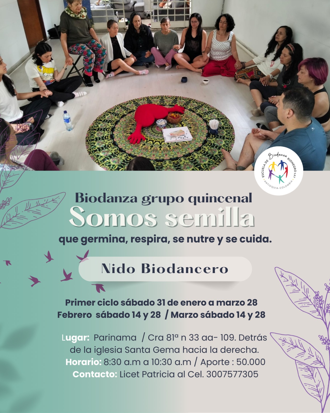 Grupo de Biodanza los sábados en Medellín, Antioquia.