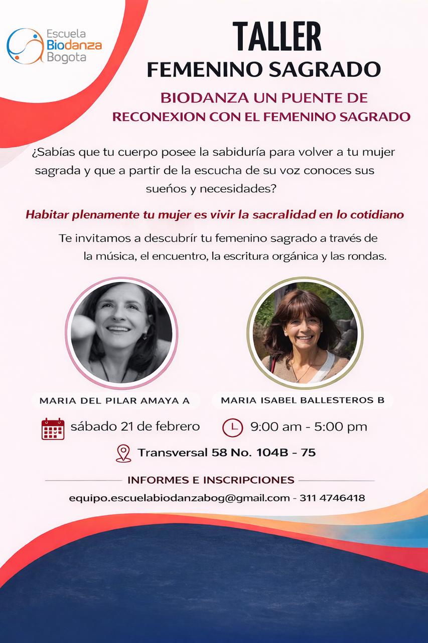 Taller "Biodanza, un puente de reconexión con el Femenino Sagrado" en Bogotá.