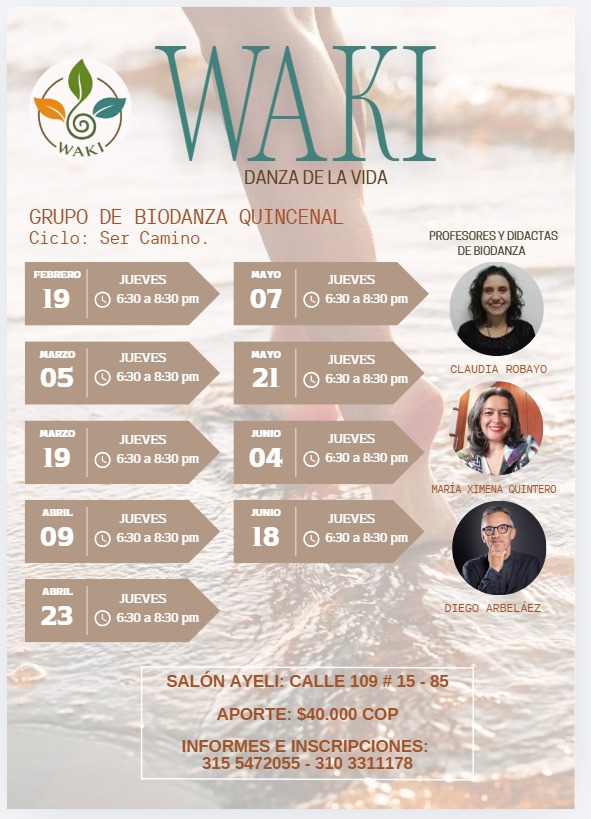 Grupo regular de Biodanza en Bogotá: frecuencia quincenal los jueves.