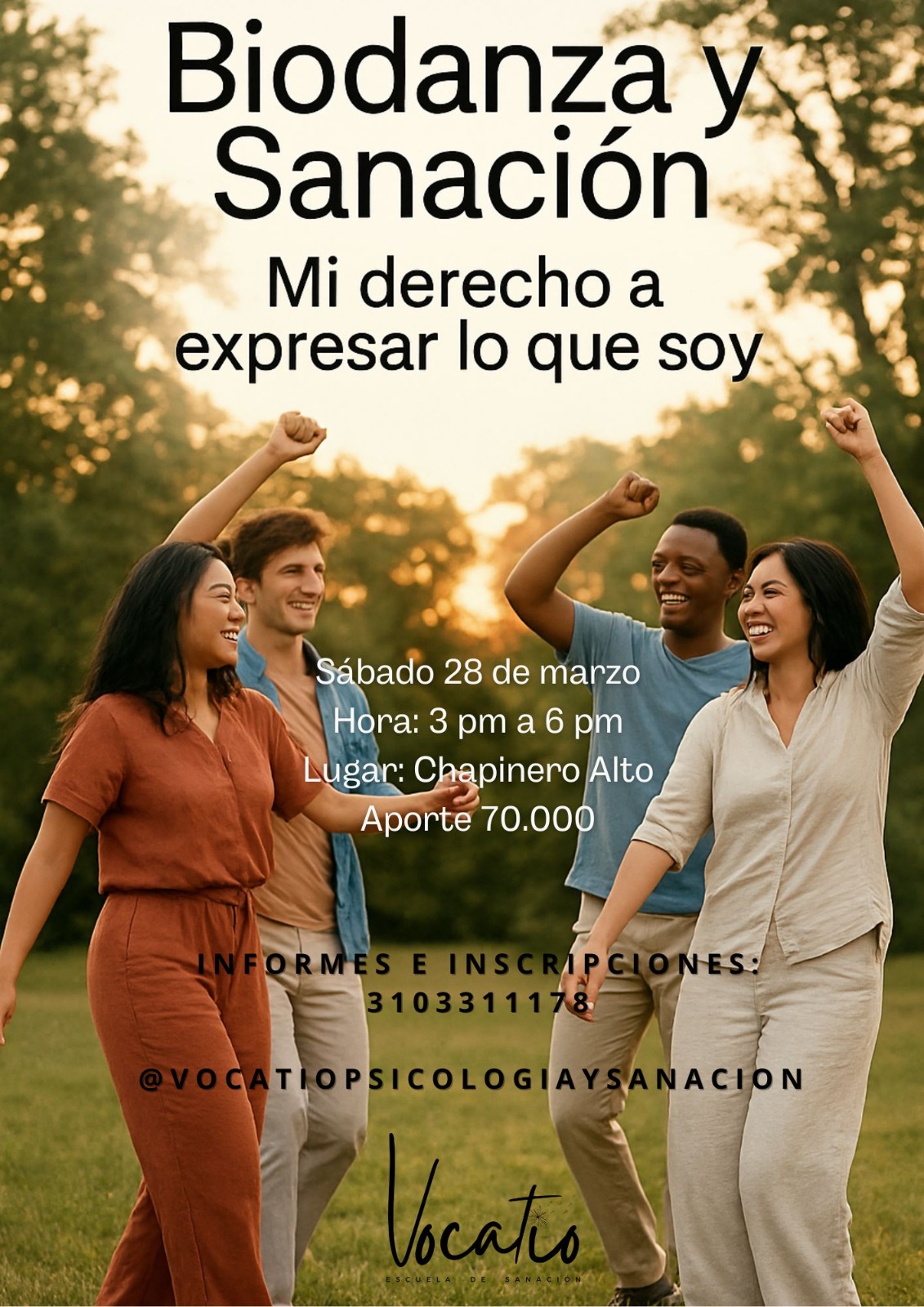 Taller mensual de Biodanza y Educación Biocentrica. Bogotá.